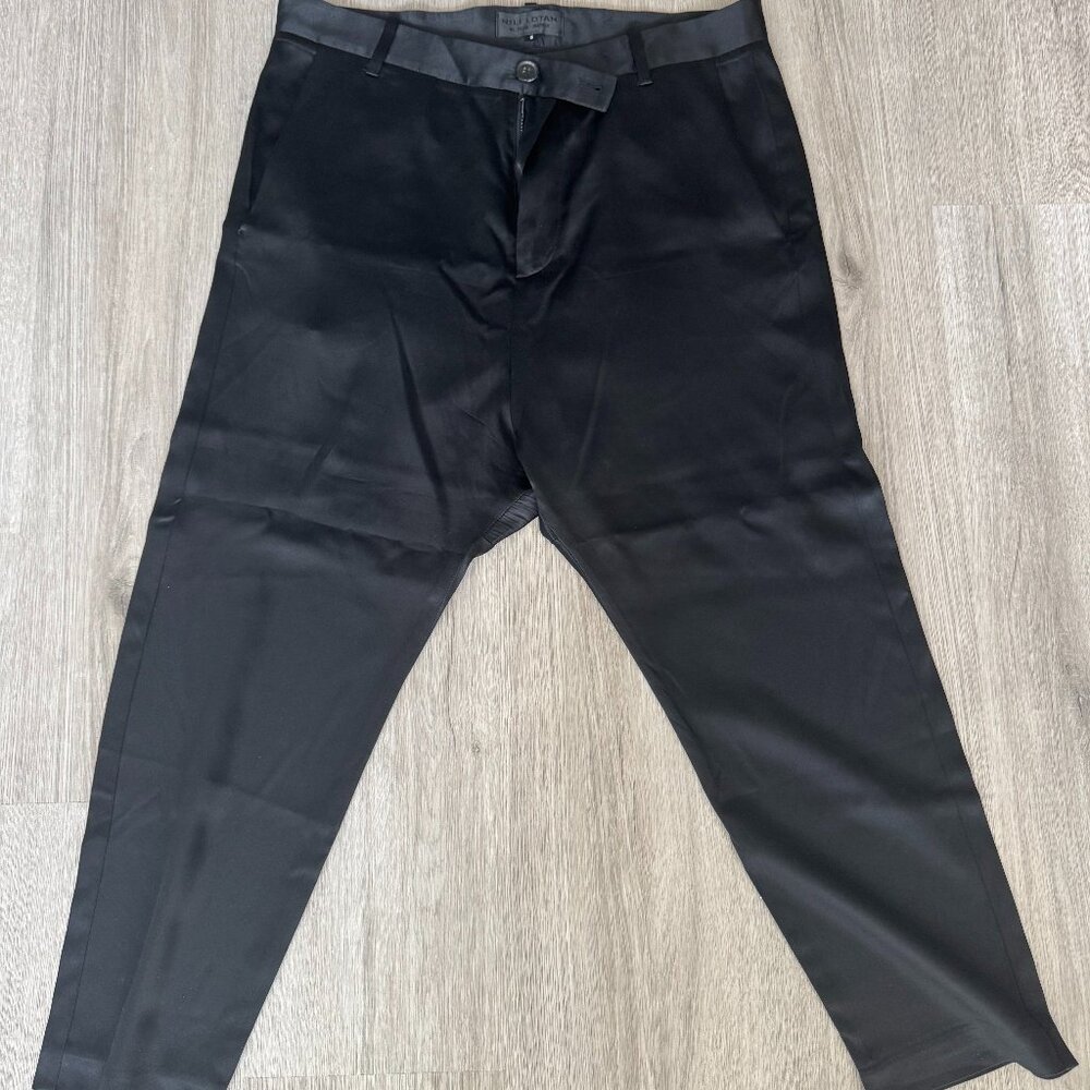 Nili Lotan Womens Silk Black Paris Pants Dropped Crotch Size 6
